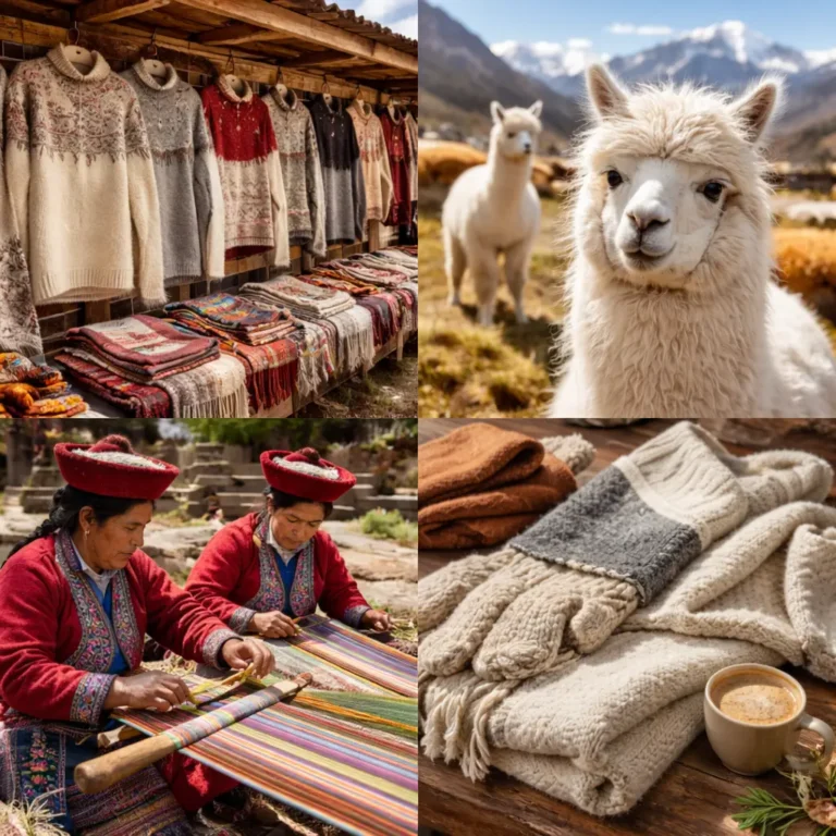 Roupas de Alpaca do Peru
